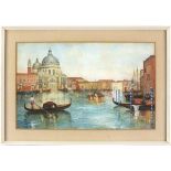 Mid 20th Century Continental School Basillica Santa Maria della Salute, Watercolour, Signed with