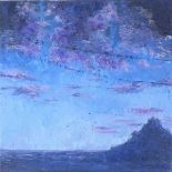 Joan SPEIGHT (British b. 1941) Starlings at Dusk Mounts Bay, Oil on canvas, Signed lower left,