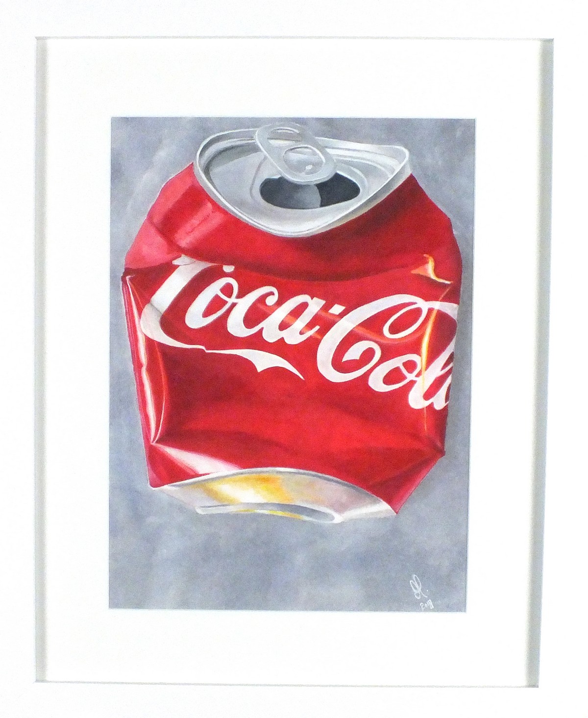 Jan Merrick HORN (British b. 1948) Crushed Coke Can, Watercolour and mixed media, Signed with - Image 2 of 2