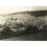 19th Century British School View of Penzance - figures at a farm gate overlooking the town and