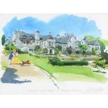 Jessica BRIGHT (British b.1950) Cotehele, East Front, St Dominick Cornwall, Watercolour, Titled,