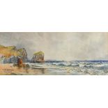 Thomas SIDNEY (British 19/20th Century) The Lion Rock - Kynance, Watercolour, Signed and titled