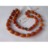 Small string of amber beads 14” long
