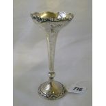 Trumpet shaped spill vase with scroll rims 5.5” high Lon. 1904