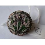 Silver micromosaic flower brooch 5.5g inc