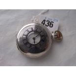 Silver half hunter pocket watch