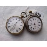 Gents silver continental pocket watch also a metal cased example