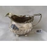 Georgian cream jug half fluted body London 1813. 175g