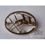 Ivan Tarratt 1960's designer 9ct oval brooch 11.5g