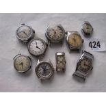 Group of nine various vintage wrist watches