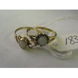 Two 9ct opal gem set rings