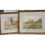 INDISTINCTLY SIGNED – Fox hunting scenes 10 ½ 15. A pair