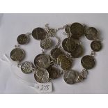 Silver coin necklace and bracelet 88g