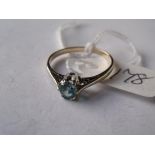 9ct blue Zircon solitaire approx size 'N'