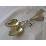 Georgian OE pattern table spoon 1791 By GW Also a later pattern style example 145g