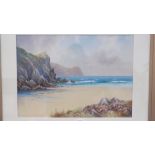 HERBERT W HICKS – The coast at Perranporth – 15 x 20 Signed