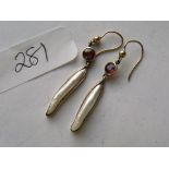 Pair stone mounted blister pearl ear drops