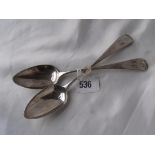 Georgian OE pattern table spoons Lon. 1904 100g