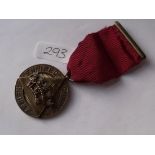 A silver gem set Masonic medal