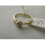 18ct gold diamond solitaire ring approx size 'R'