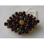 Large Austro – Hungarian multi stone set brooch 6.5cm wide