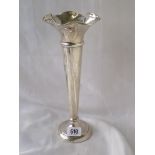 pill vase with V shaped stem 11in high. Sheffield 1919 by WNH