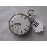 A silver pocket watch by Harris