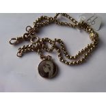 Fancy 9ct vintage Albert chain and fob 14g inc