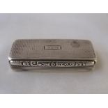 Georgian snuff box 2.5” wide Birm. 1828 48g