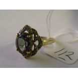 Large mystic topaz set ring size 'T'