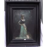 CONTINENTAL SCHOOL – Lady in a long dress 20 x 14