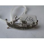 Silver & marcasite Gondolier brooch