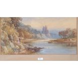 JAMES BURRELL SMITH 1888 - Two figures in classical landscape – 11 x 18 Signed and dated