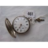 Silver hunter case pocket watch