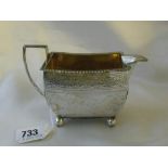 Georgian boat shaped cream jug, bright cut 5.5” over handle Lon. 1806 150g