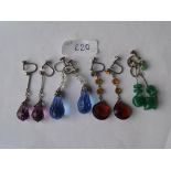 Four pairs of 1920s/30s earrings.