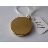 Plain 9ct oval locket 2.5cm dia 6g