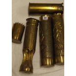 Quantity of trench art artillery cases