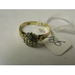 9ct diamond cluster ring approx size 'P'