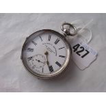 Gents silver pocket watch by Watts