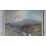 REGINALD SHERRIN – A Dartmoor Landscape with pool – 14 x 21 Indistinctly signed
