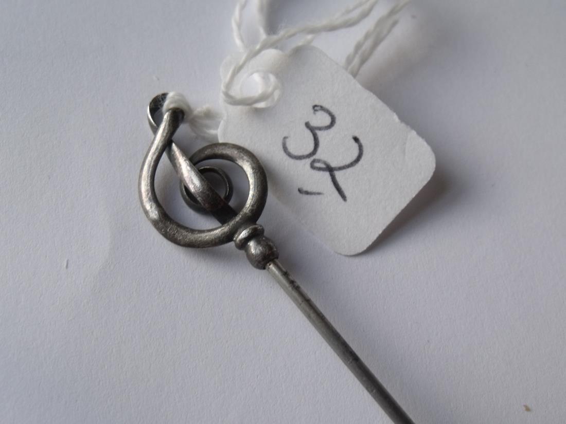 Charles Horner - musical note silver hat pin 11" long full Chester hall marks