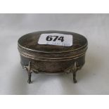 Oval ring box 2.5” wide Birm. 1919 By CS FS