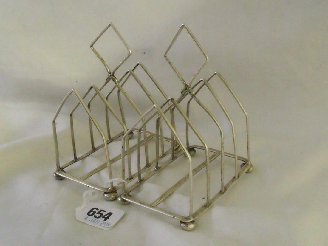 Pair of four division angular bar toast racks 4” wide By S Bros