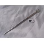 Meat skewer 11.5” long Lon. 1770 By WA 80g