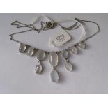 Vintage silver moonstone drop necklace