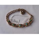 9ct rose gold and turquoise curb bracelet 11.3g