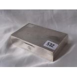 Engine turned cigarette box with AA crest 5.5” wide