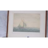 INITIALLED J.A. 1904? - Rounding the buoy - 7 x 10