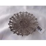 A filigree white metal dish 3.5” dia. 28g